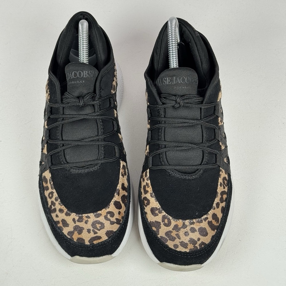 ILSE JACOBSEN Black Leopard Knit Sneaker Shoes EU 39 US 8.5-9 Amber4010 - Picture 3 of 13